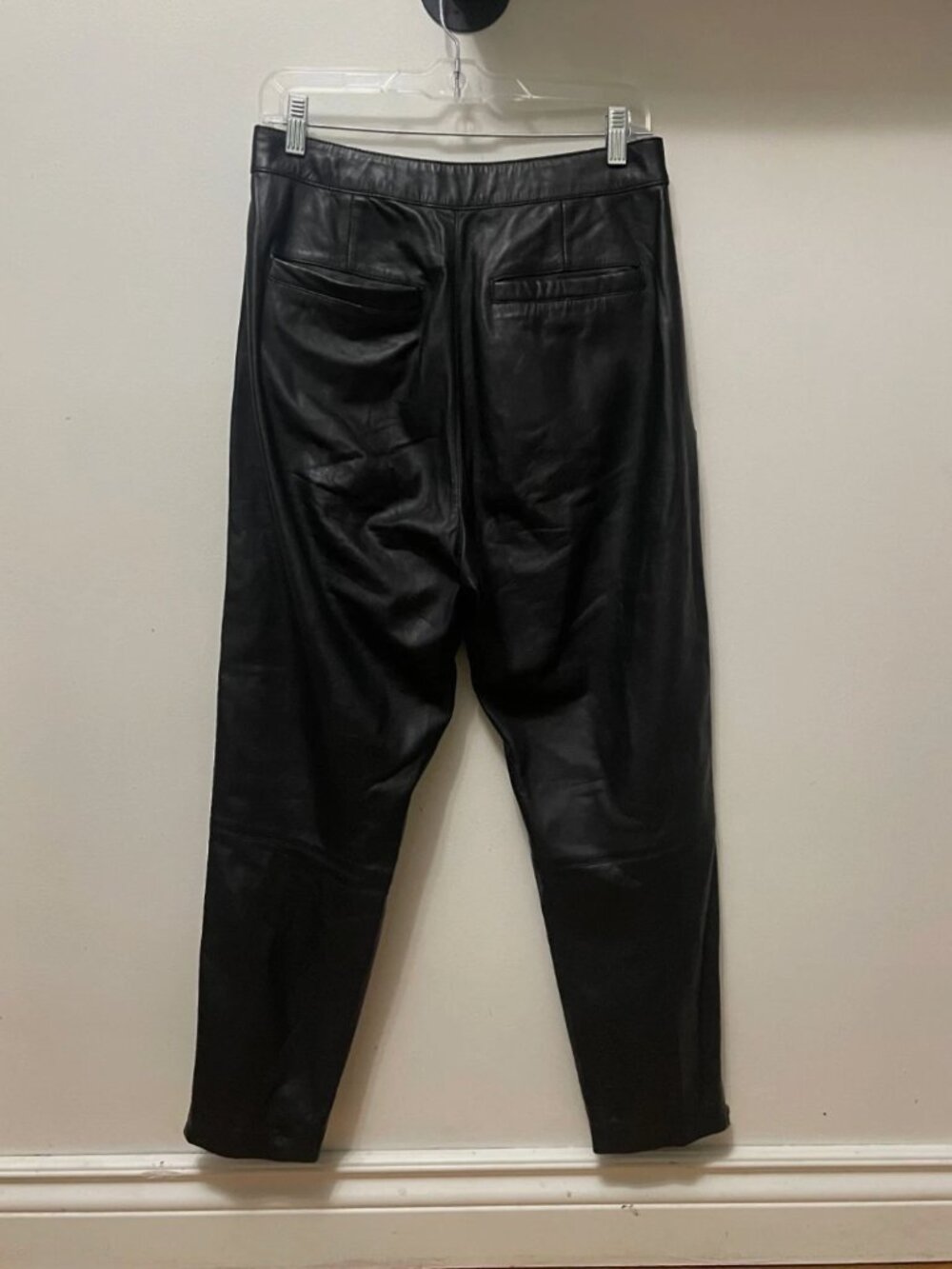 Free People (Neon Blonde) ‘Nadia’ High-Rise Genuine Lamb Leather Pants Size 28 - Picture 2 of 13
